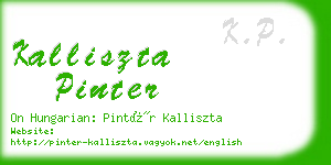 kalliszta pinter business card